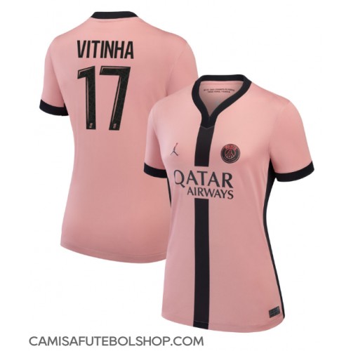 Camisa de time de futebol Paris Saint-Germain Vitinha #17 Replicas 3º Equipamento Feminina 2024-25 Manga Curta